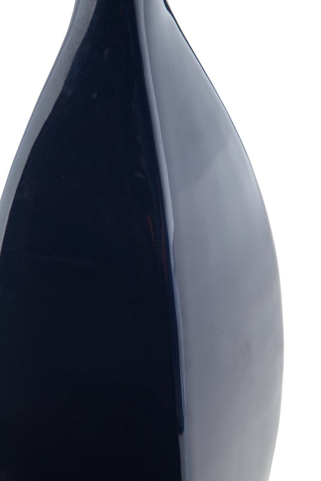 Abtinson navy vase display on shelf