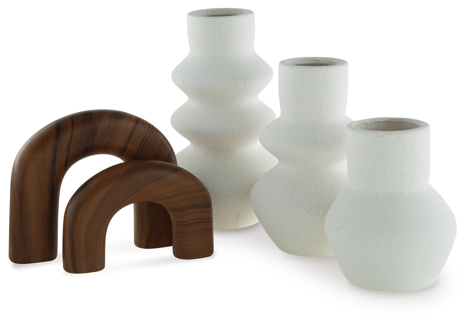 Close-up of Carterworth brown faux wood finish sculpture