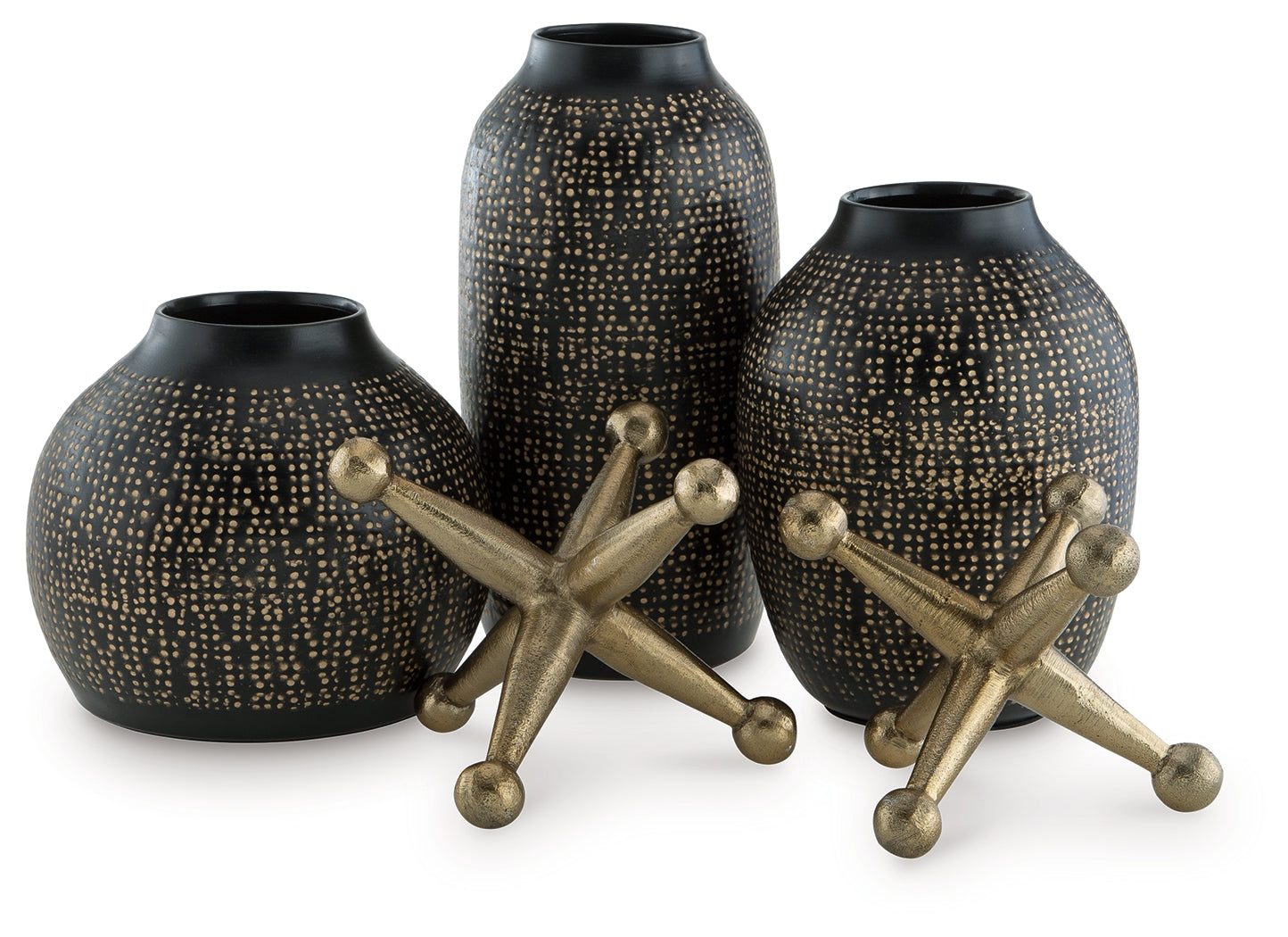 Vinburn Black/Gold Finish Accessory Set (Set of 5)