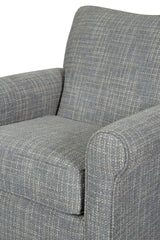 Renley Ash Swivel Glider Accent Chair close-up on swivel base