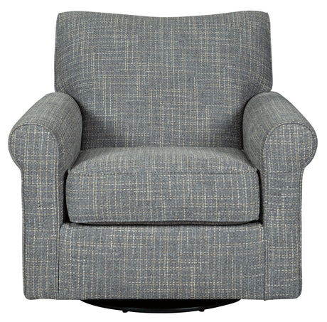 Renley Ash Swivel Glider Accent Chair head on view