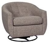Upshur Taupe Accent Chair angled side view