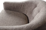 Upshur Taupe Accent Chair detailed fabric and tufting close-up