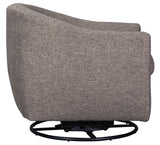 Upshur Taupe Accent Chair side gliding view