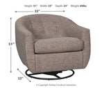 Upshur Taupe Accent Chair dimension diagram