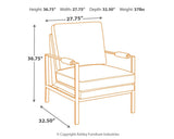 Dimension diagram of Peacemaker Brown Accent Chair