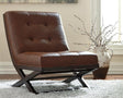 Sidewinder Brown Faux Leather Accent Chair front angle