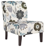 Triptis Multi Floral Pattern Accent Chair angled side view