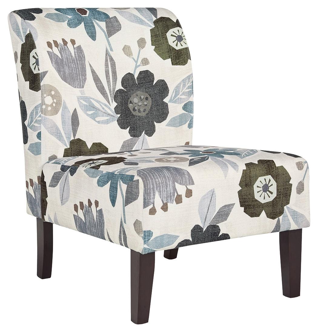 Triptis Multi Floral Pattern Accent Chair angled side view