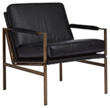 Puckman Black Leather Accent Chair side view