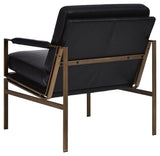 Puckman Black Leather Accent Chair back angle