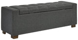 Back view of Cortwell Gray Storage Bench