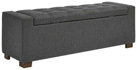 Back view of Cortwell Gray Storage Bench