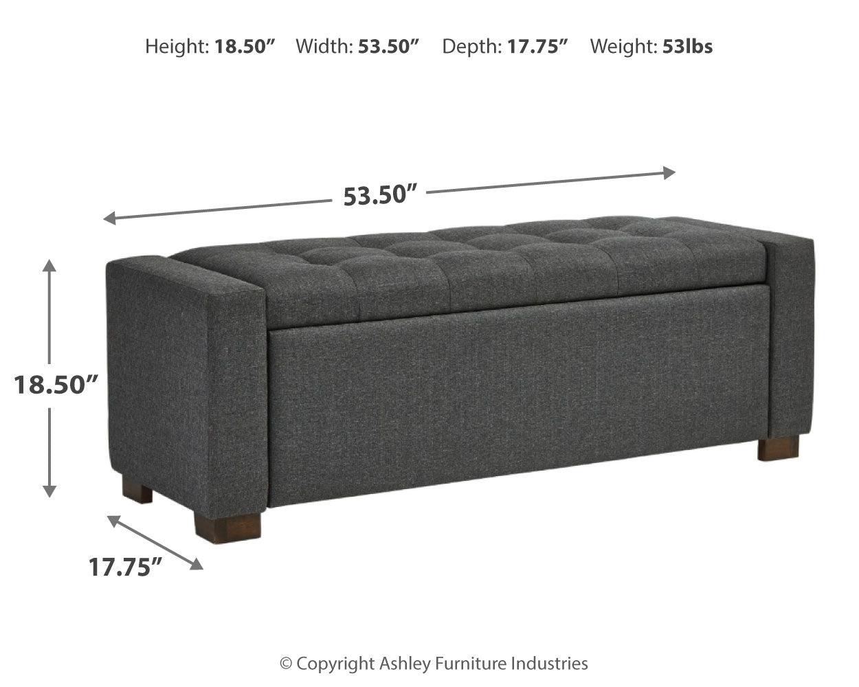 Cortwell Storage Bench dimension diagram