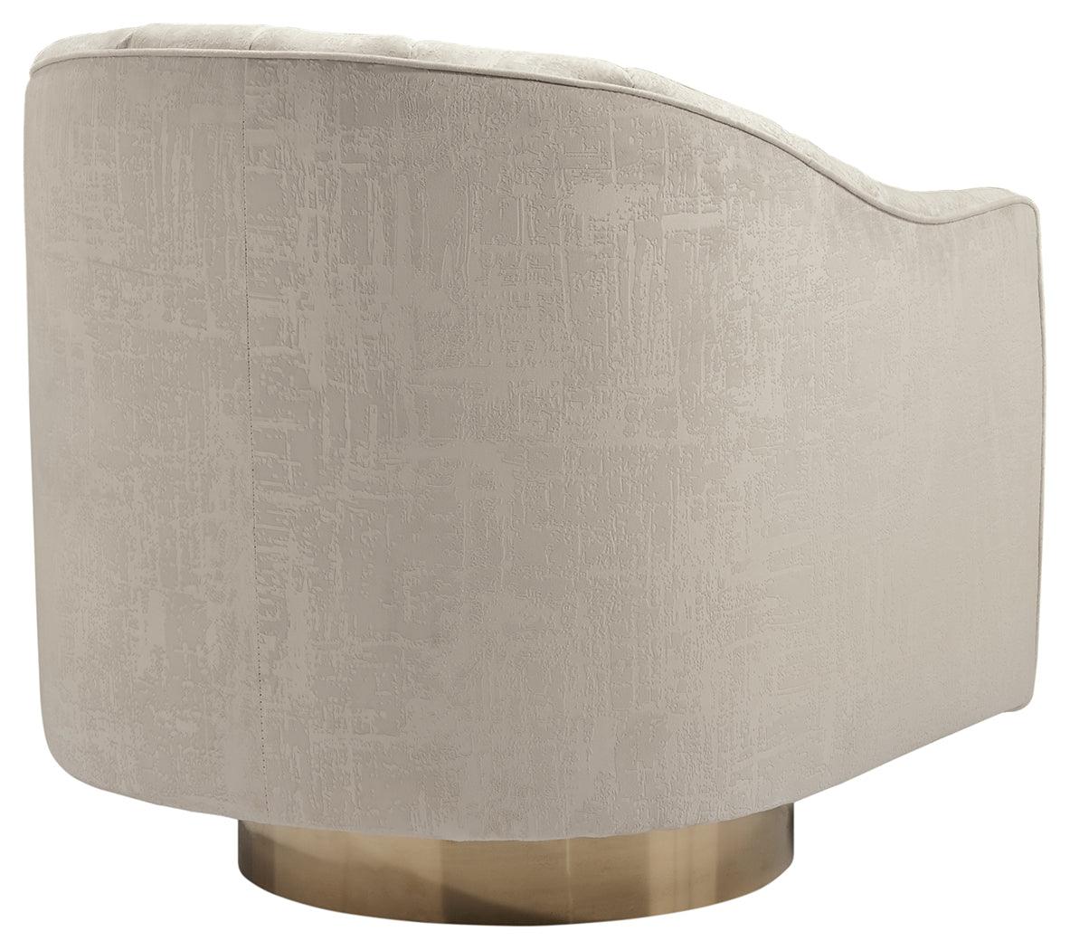 Front-facing view of Penzlin Pearl Accent Chair showing seat cushion