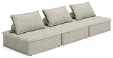 Side view of Bales Taupe 3-Piece Modular Sectional Sofa
