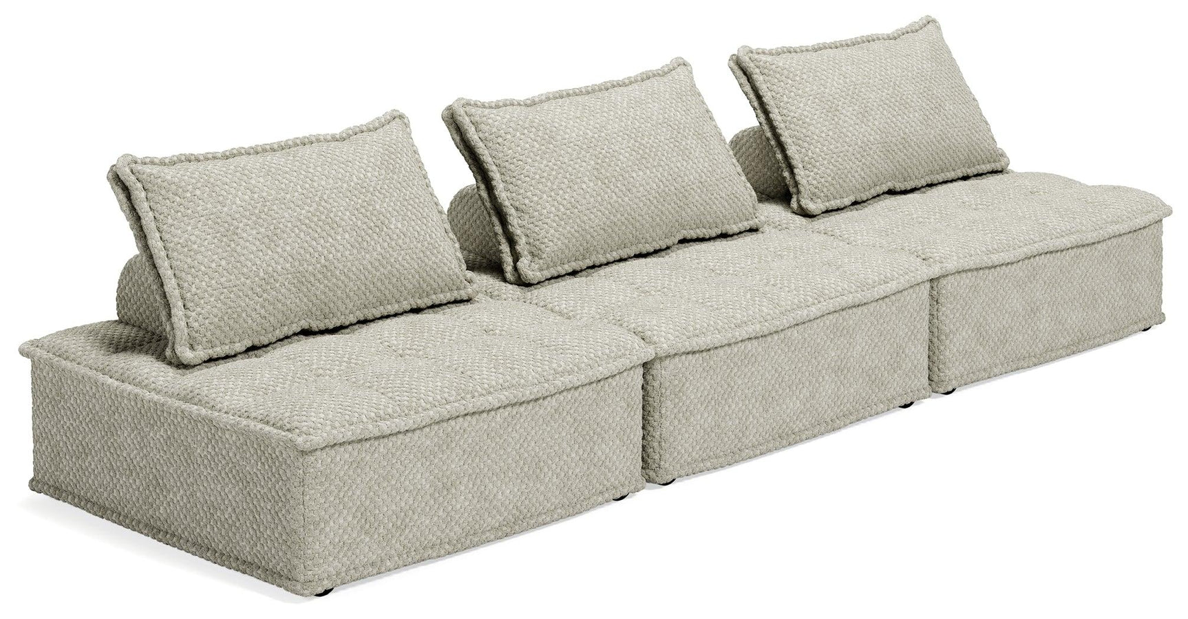 Side view of Bales Taupe 3-Piece Modular Sectional Sofa