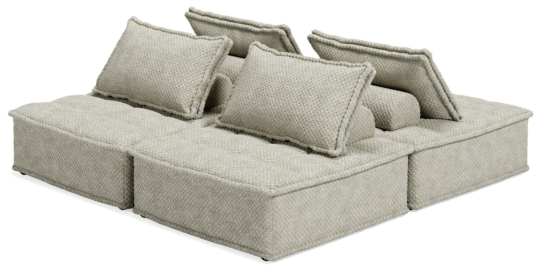 Detail of fabric upholstery on Bales Taupe Modular Sectional