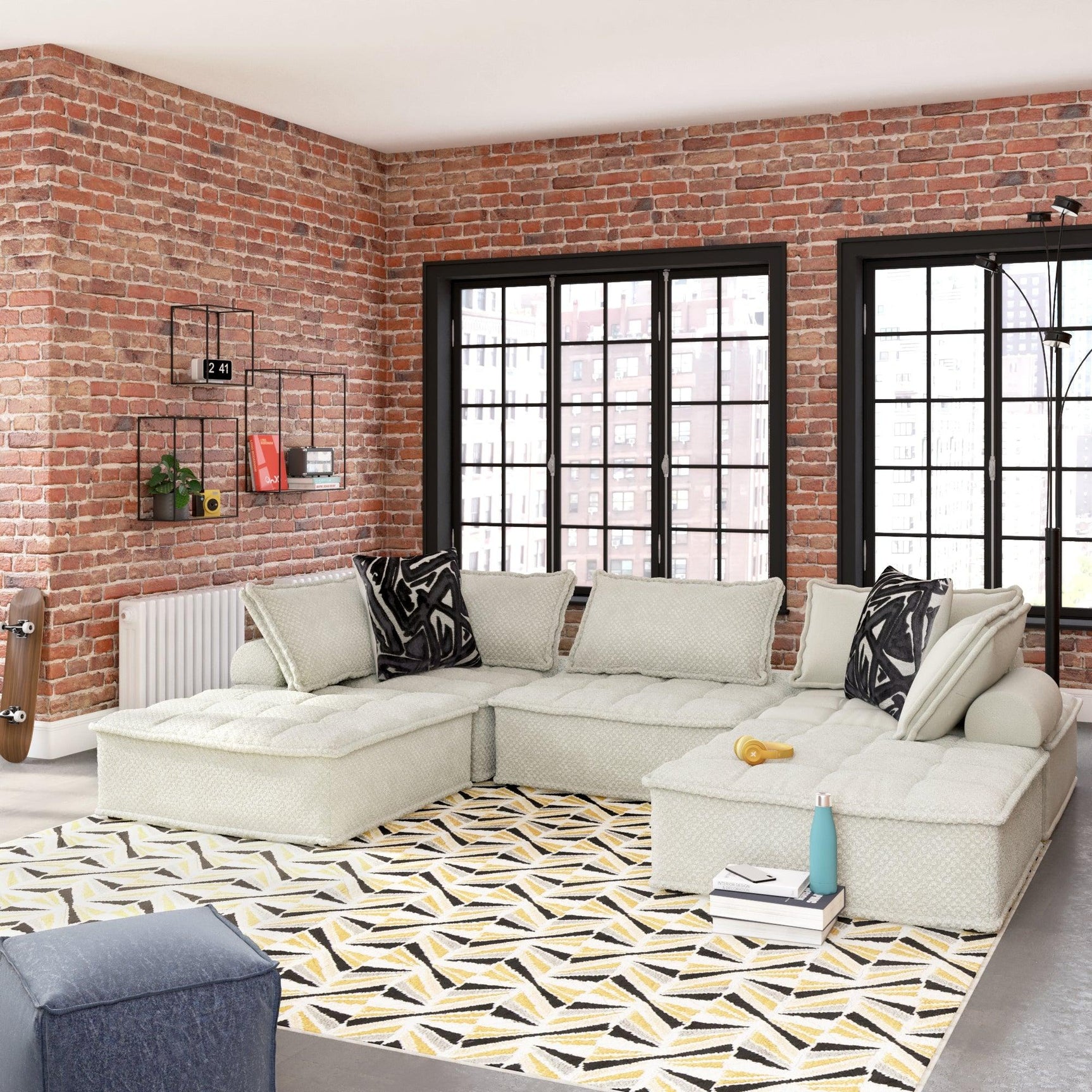 Another front angle of Bales Taupe modular sectional