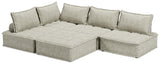 Side view of Bales Taupe 5-Piece Modular Sectional seating