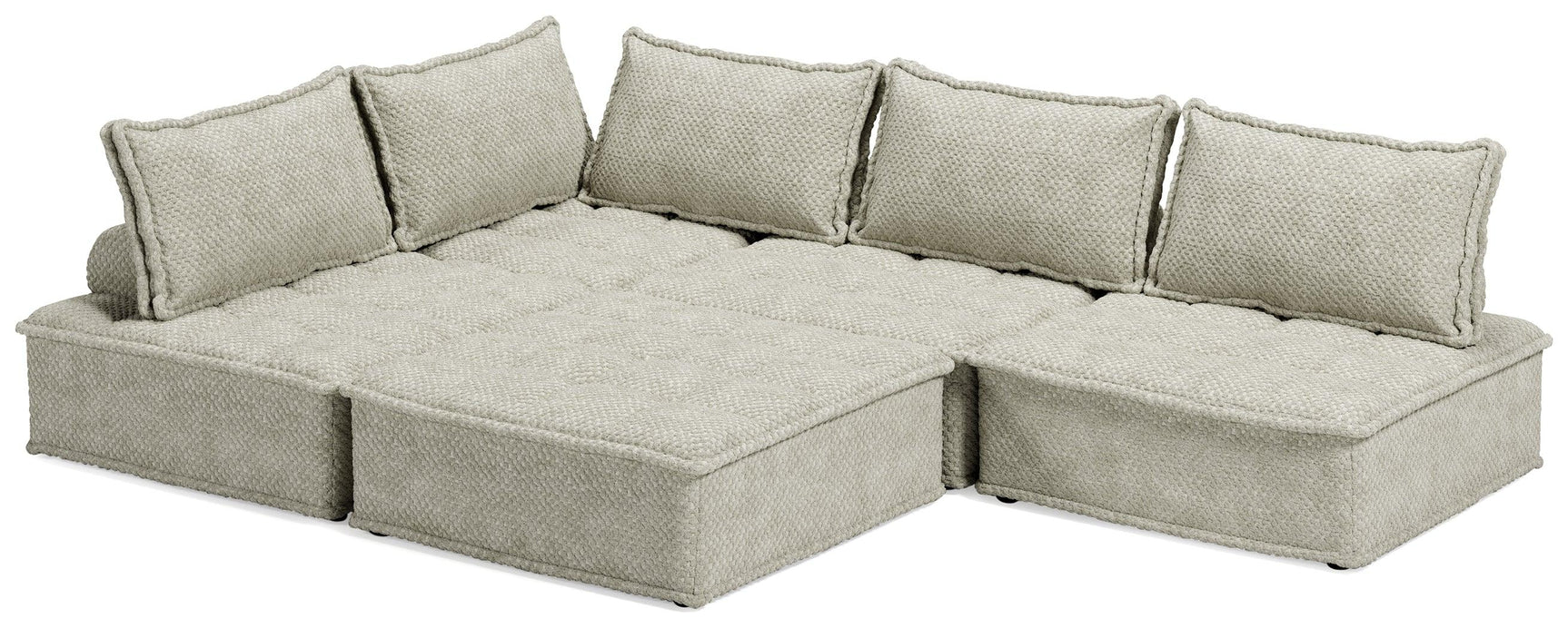 Side view of Bales Taupe 5-Piece Modular Sectional seating