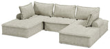 Detail view of taupe fabric on Bales modular seating