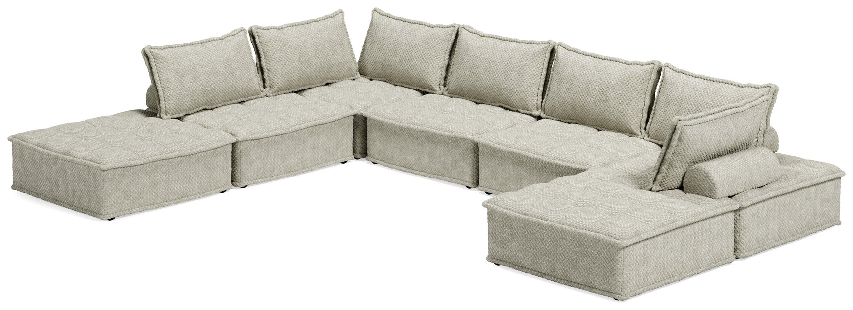 Side view of Bales Taupe 7-Piece Modular Sectional Seating