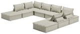 Close detail of Bales Taupe 8-Piece Modular Seating fabric and cushions