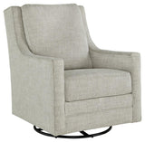 Kambria Fog Swivel Glider Accent Chair - Ella Furniture