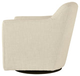Bradney Linen Upholstered Swivel Accent Chair side view