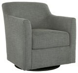 Bradney Smoke Swivel Accent Chair - Ella Furniture