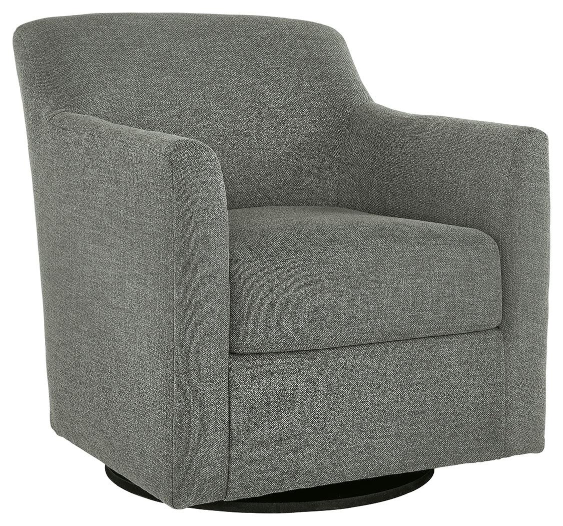 Bradney Smoke Swivel Accent Chair - Ella Furniture