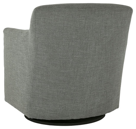 Bradney Smoke Swivel Accent Chair rear view