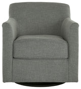Bradney Smoke Swivel Accent Chair - Ella Furniture