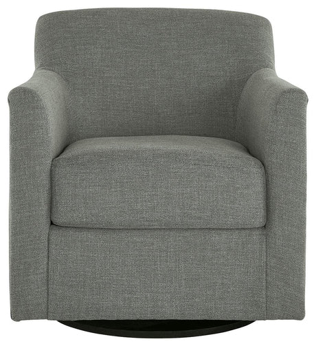 Bradney Smoke Swivel Accent Chair head-on front view