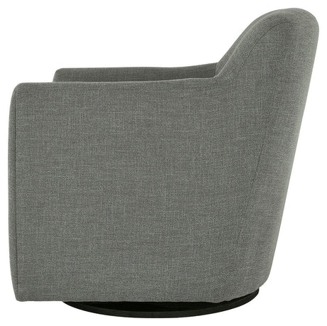 Bradney Smoke Swivel Accent Chair side profile