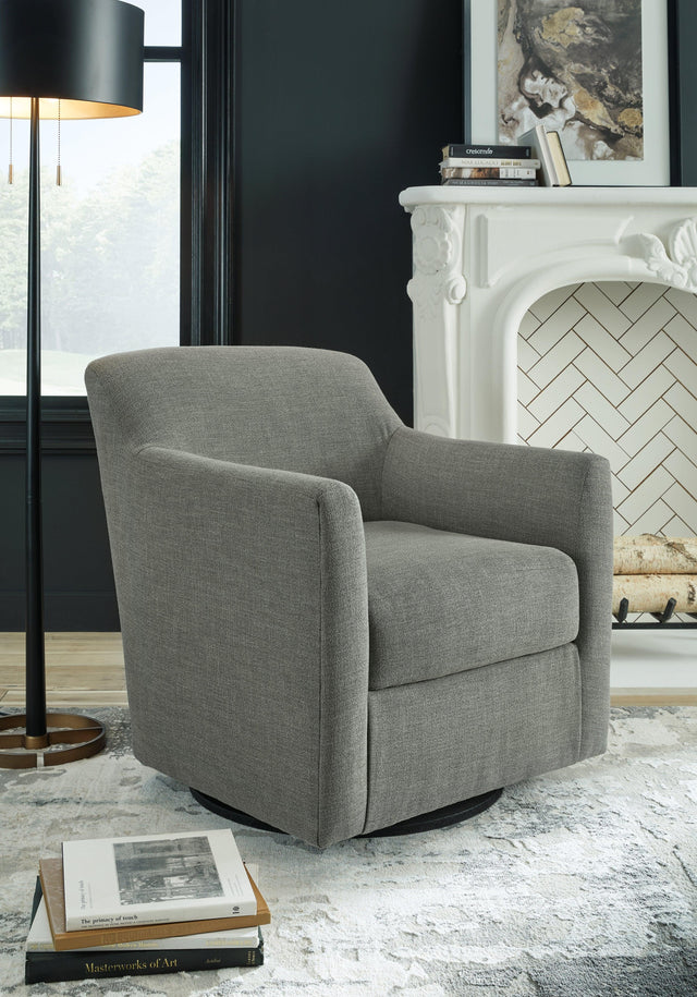 Bradney Smoke Swivel Accent Chair - Ella Furniture