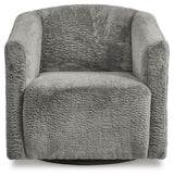 Bramner Charcoal Swivel Accent Chair side view