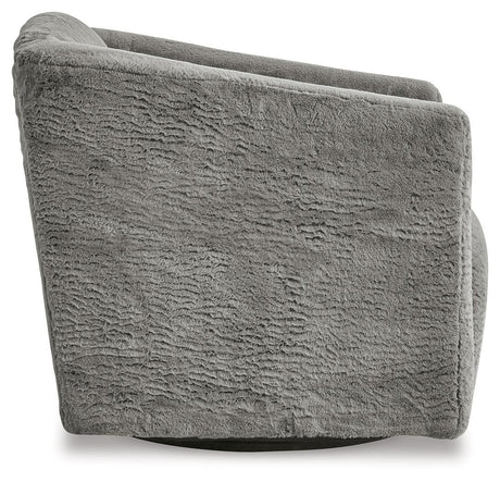 Bramner Charcoal Swivel Accent Chair back view