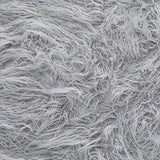 Light gray faux flokati fabric swatch