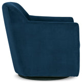 Bradney Ink Velvet Swivel Accent Chair rear view