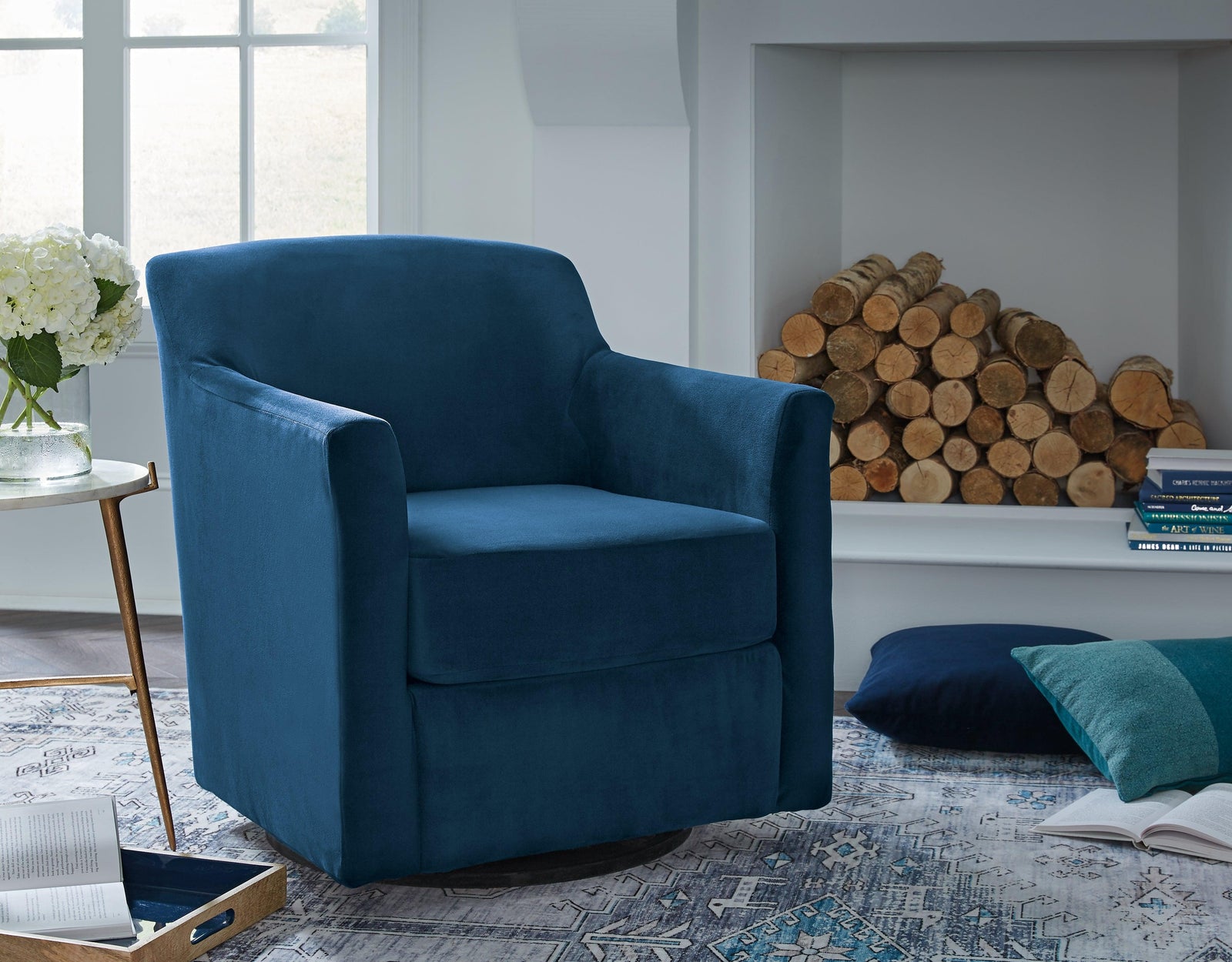 Bradney Ink Swivel Accent Chair - Ella Furniture