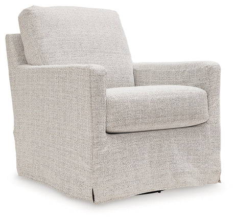 Nenana Next-Gen Nuvella Stone Swivel Glider Accent Chair head-on view