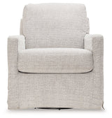 Nenana Next-Gen Nuvella Stone Swivel Glider Accent Chair side view