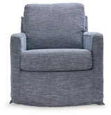 Nenana Denim Swivel Glider Accent Chair side profile