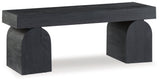 Holgrove black accent bench head-on front view