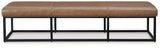 Joston Bench head-on view showing leather upholstery