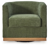 Jersonlow Forest Green Swivel Chair head-on view