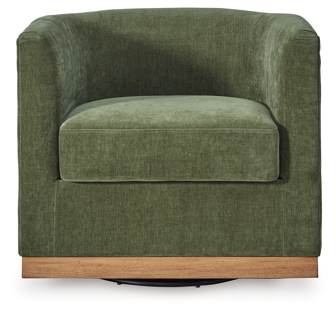 Jersonlow Forest Green Swivel Chair head-on view