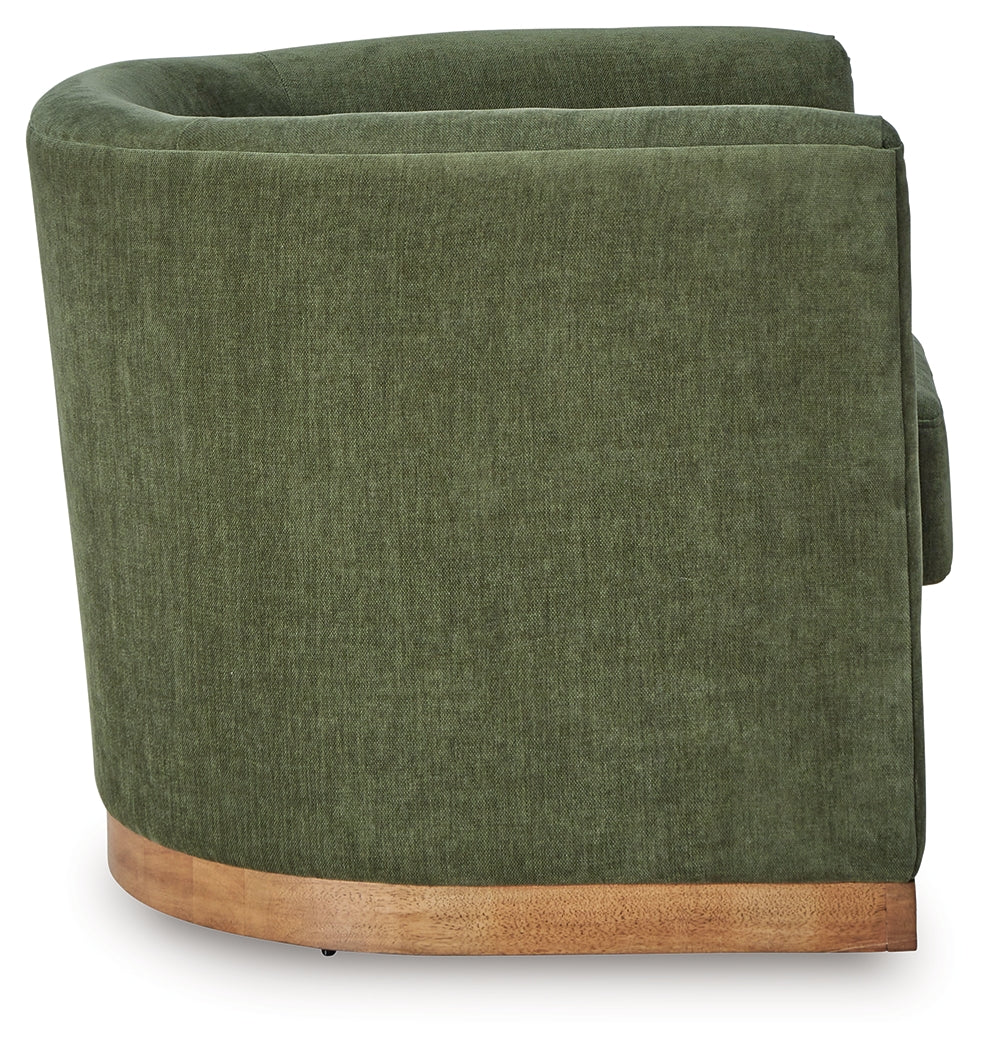 Jersonlow Forest Green Swivel Chair side view